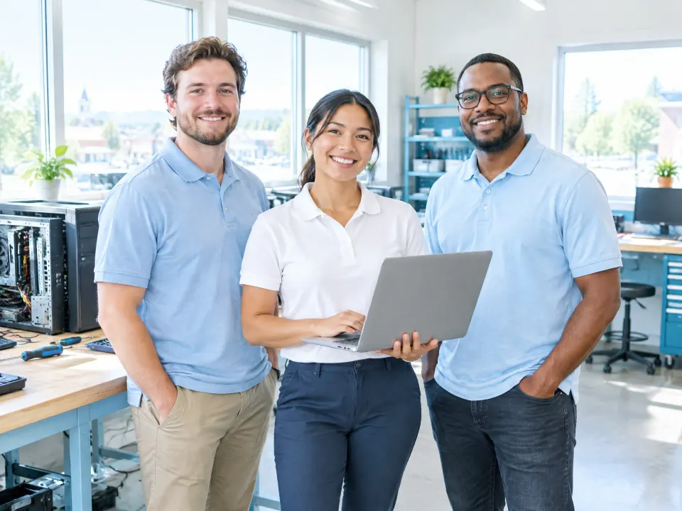 B&R Computers technicians in the Kutztown workshop