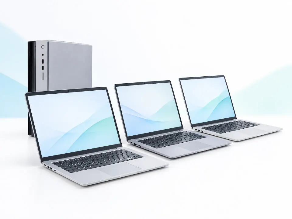 Refurbished business laptops and desktop computer
